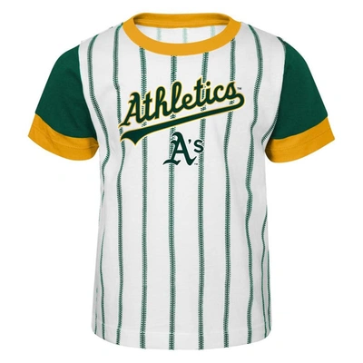 Shop Outerstuff Toddler White/green Oakland Athletics Position Player T-shirt & Shorts Set