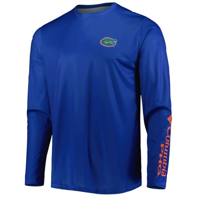 Shop Columbia Royal Florida Gators Terminal Shot Omni-shade Omni-wick Long Sleeve T-shirt