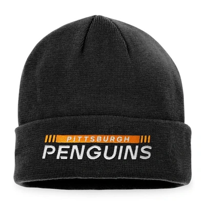 Shop Fanatics Branded Black Pittsburgh Penguins Authentic Pro Rink Cuffed Knit Hat