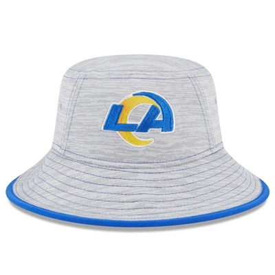 Shop New Era Gray Los Angeles Rams Game Bucket Hat