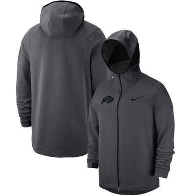 Shop Nike Anthracite Colorado Buffaloes Tonal Showtime Full-zip Hoodie Jacket