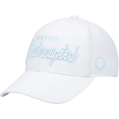 Shop Mitchell & Ness X Uninterrupted White New York Nets Logo Snapback Hat