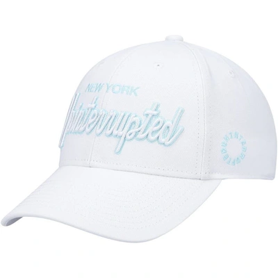 Shop Mitchell & Ness X Uninterrupted White New York Nets Logo Snapback Hat
