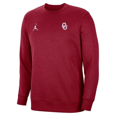 Shop Jordan Brand Crimson Oklahoma Sooners Logo Pullover Sweatshirt