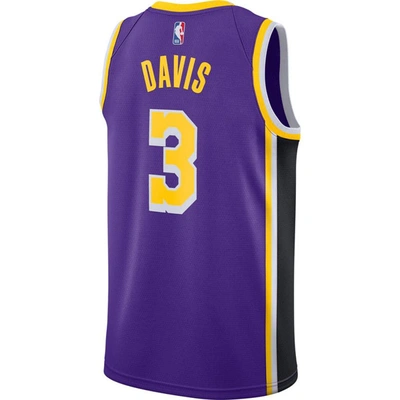 Shop Jordan Brand Anthony Davis Purple Los Angeles Lakers 2020/21 Swingman Jersey