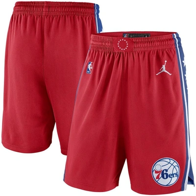 Shop Jordan Brand Red Philadelphia 76ers Statement Edition Swingman Shorts