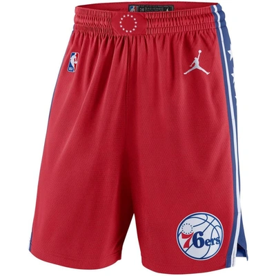 Shop Jordan Brand Red Philadelphia 76ers Statement Edition Swingman Shorts