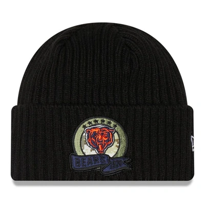 Shop New Era Youth  Black Chicago Bears 2022 Salute To Service Knit Hat