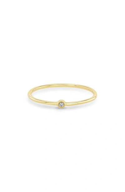 Shop Zoë Chicco Diamond Bezel Ring In Yellow Gold