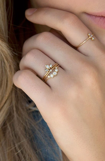 Shop Zoë Chicco Diamond Bezel Ring In Yellow Gold