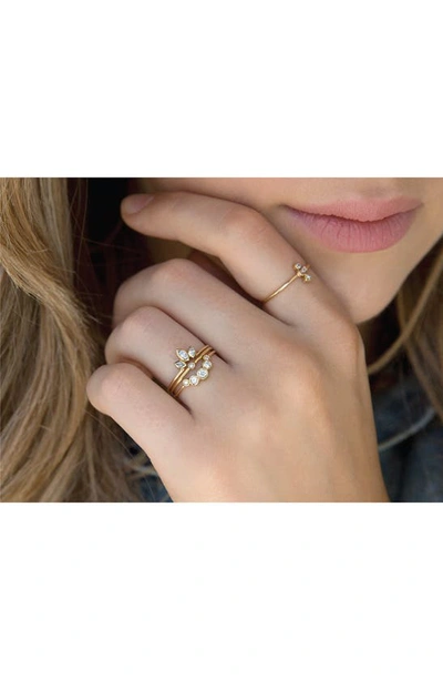 Shop Zoë Chicco Diamond Bezel Ring In Yellow Gold