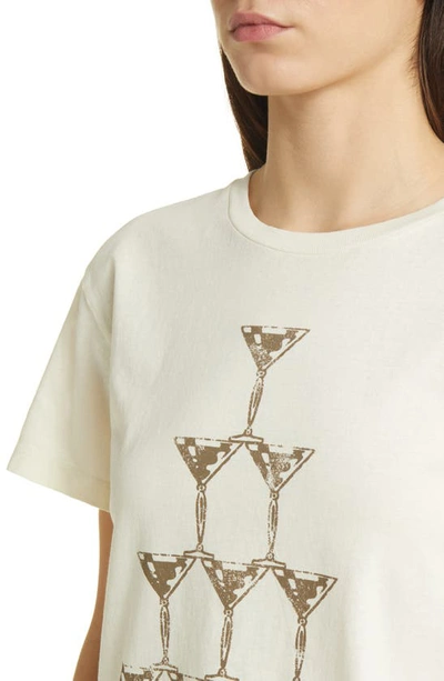 Shop Golden Hour Espresso Martini Time Cotton Graphic T-shirt In Washed Marshmallow
