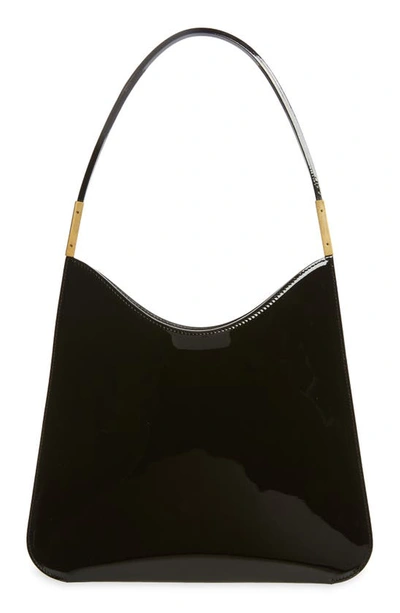 Saint Laurent Sac Patent Leather Hobo Bag In Nero