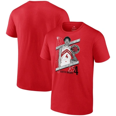 Shop Fanatics Branded Scottie Barnes Red Toronto Raptors 2022 Nba Rookie Of The Year T-shirt