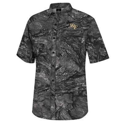 Shop Colosseum Charcoal Wake Forest Demon Deacons Realtree Aspect Charter Full-button Fishing Shirt