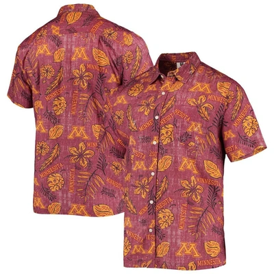 Shop Wes & Willy Maroon Minnesota Golden Gophers Vintage Floral Button-up Shirt