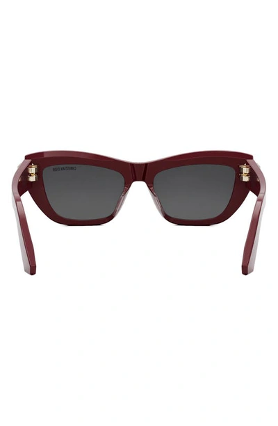 Shop Dior C B2u Butterfly Sunglasses In Shiny Red / Smoke