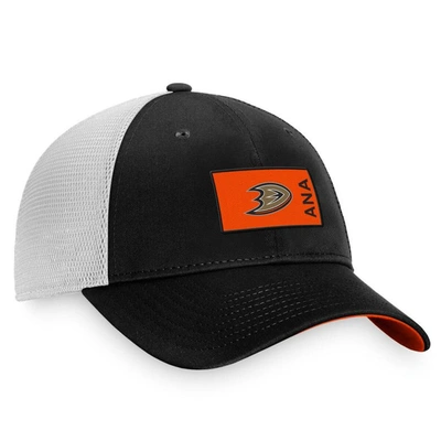 Shop Fanatics Branded Black/white Anaheim Ducks Authentic Pro Rink Trucker Snapback Hat
