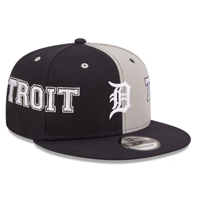 Shop New Era Navy/gray Detroit Tigers Team Split 9fifty Snapback Hat