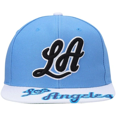 Shop Mitchell & Ness X Lids Powder Blue/white Los Angeles Lakers Hardwood Classics Reload 3.0 Snapback Ha In Light Blue