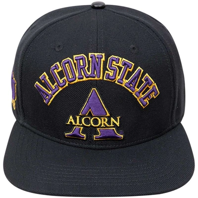 Shop Pro Standard Black Alcorn State Braves Arch Over Logo Evergreen Snapback Hat