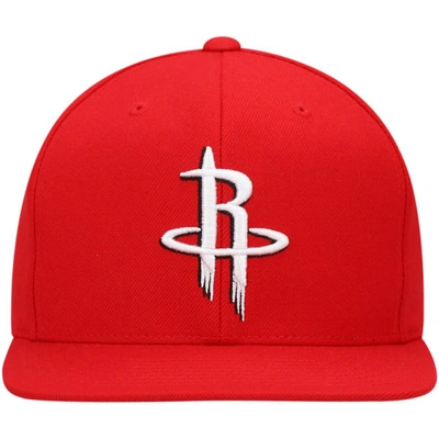 Shop Mitchell & Ness Red Houston Rockets Team Ground Snapback Hat