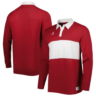 Shop Nike Crimson Alabama Crimson Tide Striped Long Sleeve Polo