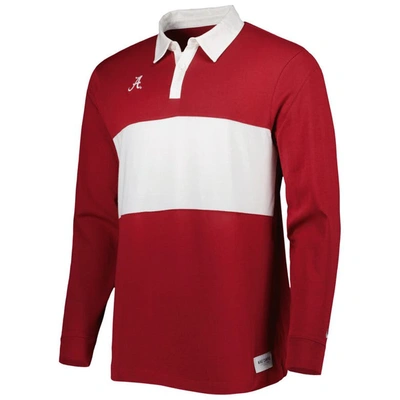 Shop Nike Crimson Alabama Crimson Tide Striped Long Sleeve Polo