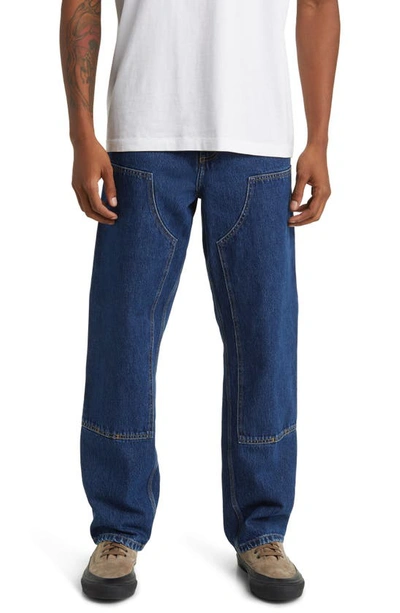Carhartt Nash Dklow-rise Panelled Jeans In Blue Stone Washed