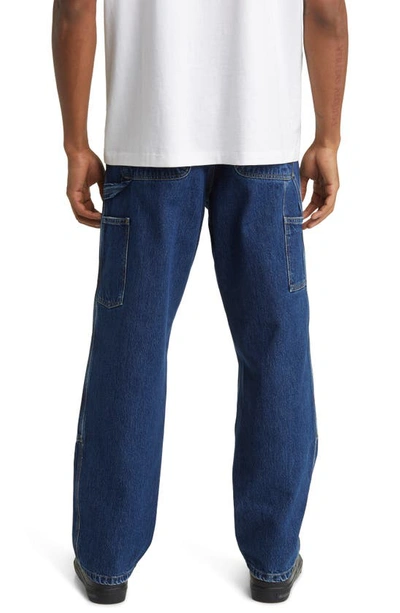 Shop Carhartt Double Knee Work Jeans In Blue Stone Washed