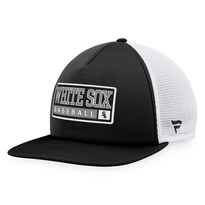 Shop Majestic Black/white Chicago White Sox Foam Trucker Snapback Hat