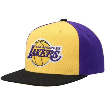 Shop Mitchell & Ness Gold Los Angeles Lakers On The Block Snapback Hat
