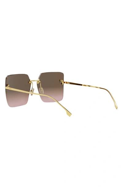 Fendi 59mm Gradient Square Sunglasses In Shiny Endura Gold Metal