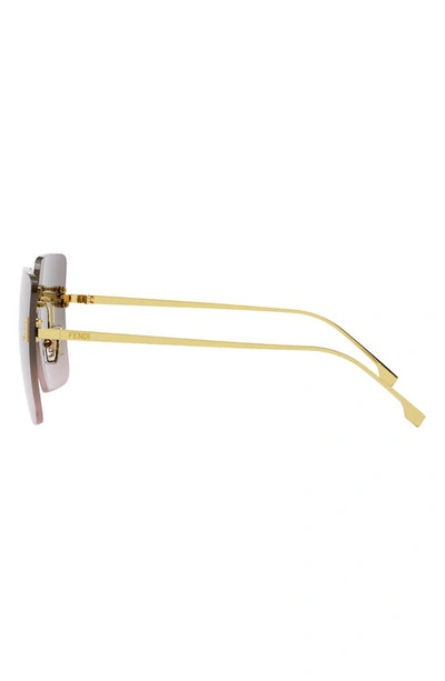 Fendi 59mm Gradient Square Sunglasses In Shiny Endura Gold Metal