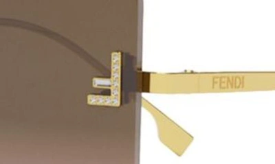 Fendi 59mm Gradient Square Sunglasses In Shiny Endura Gold Metal
