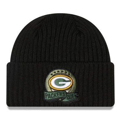 Shop New Era Youth  Black Green Bay Packers 2022 Salute To Service Knit Hat