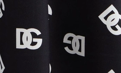 Dolce & Gabbana Logo Silk-blend Midi Dress In Black