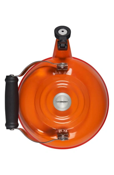 Shop Le Creuset Classic Whistling Tea Kettle In Flame