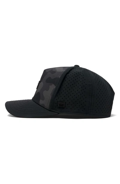 Melin Odyssey Brick Hydro Performance Snapback Hat In Black Camo Midnight