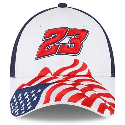 NEW ERA NEW ERA WHITE/BLUE BUBBA WALLACE 9FORTY AMERICANA SNAPBACK ADJUSTABLE HAT 