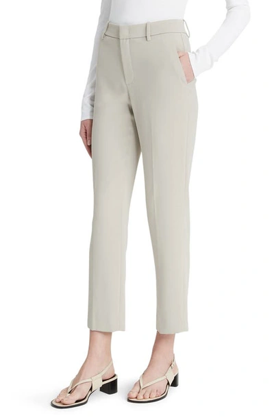 Shop Vince Tailored Straight Leg Crepe Pants In Sepia