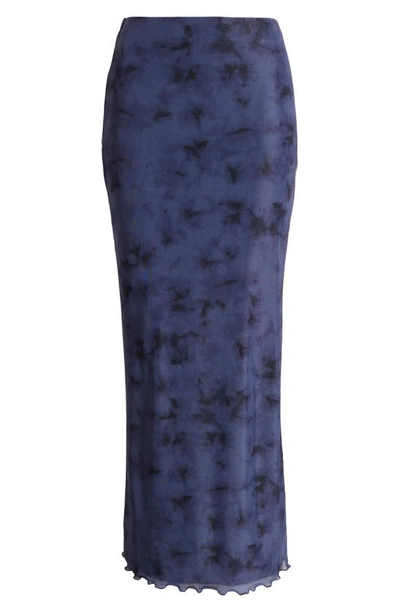 Shop Bp. Printed Mesh Maxi Skirt In Purple Dusty Print