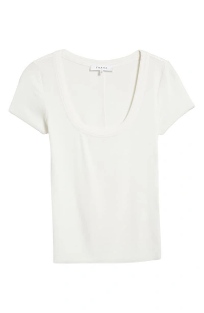 Shop Frame Scoop Neck Rib Baby Tee In White