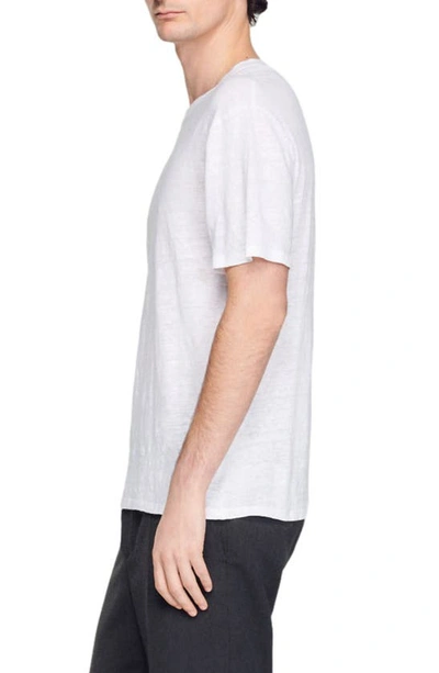 Shop Sandro Clash Linen Crewneck T-shirt In White