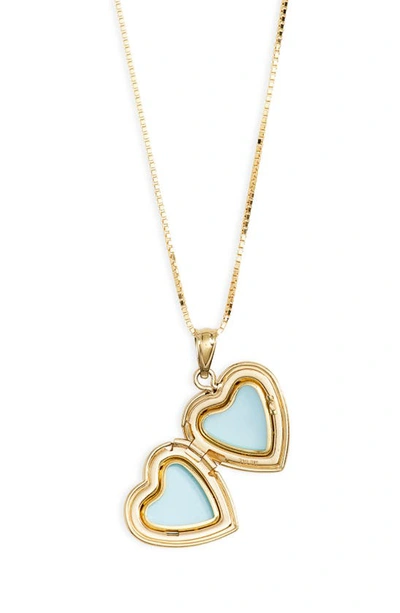 Shop Argento Vivo Sterling Silver Engraved Star Heart Locket Necklace In Gold