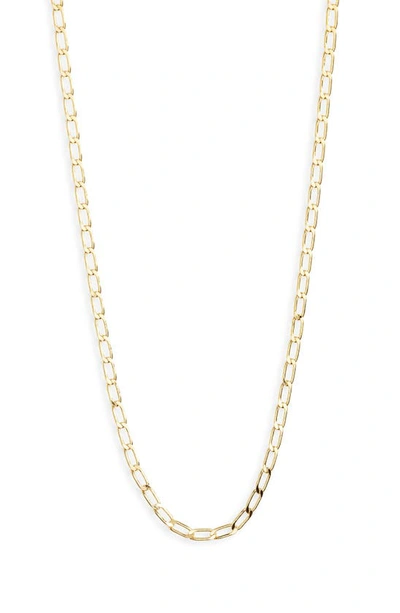 Shop Argento Vivo Sterling Silver Mini Paper Clip Chain Necklace In Gold