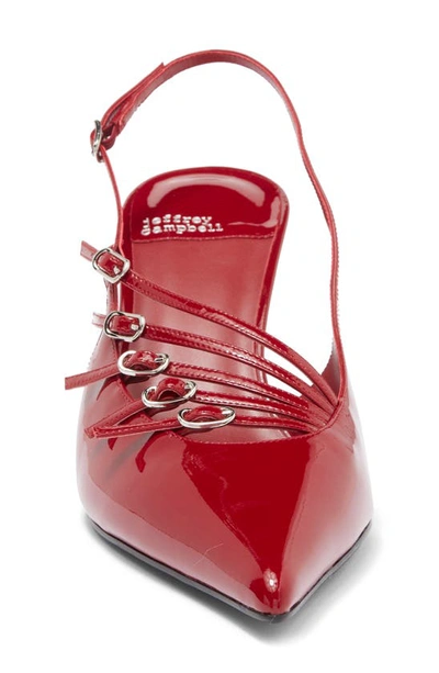 Shop Jeffrey Campbell Lash Pointed Toe Kitten Heel Sandal In Wine Patent