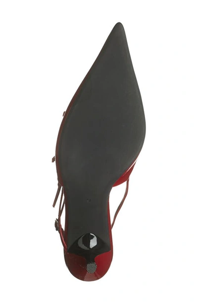 Jeffrey Campbell Lash Pointed Toe Kitten Heel Sandal In Wine Patent