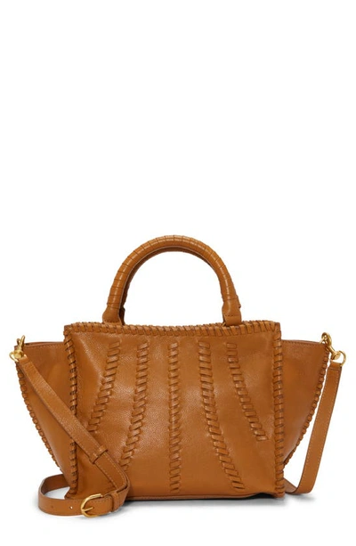 Shop Vince Camuto Nakia Leather Satchel In Aged Rum Cow Taylor Nappa