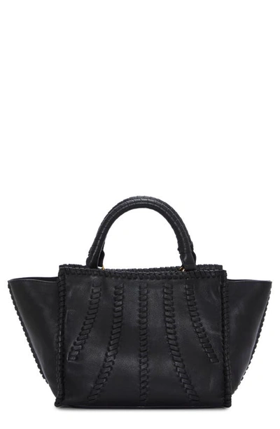 Shop Vince Camuto Nakia Leather Satchel In Black Cow Taylor Nappa